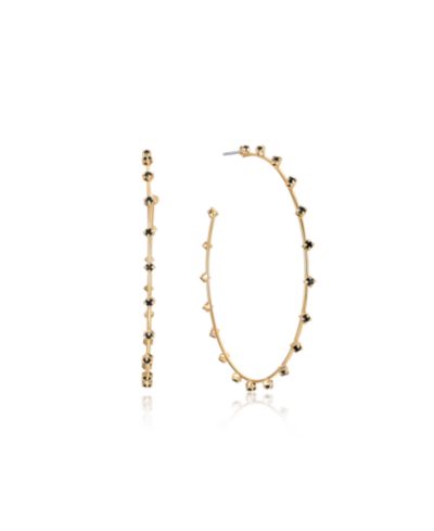Серьги-кольца ETTIKA Simple Spark Crystal 18K Gold Plated Hoops