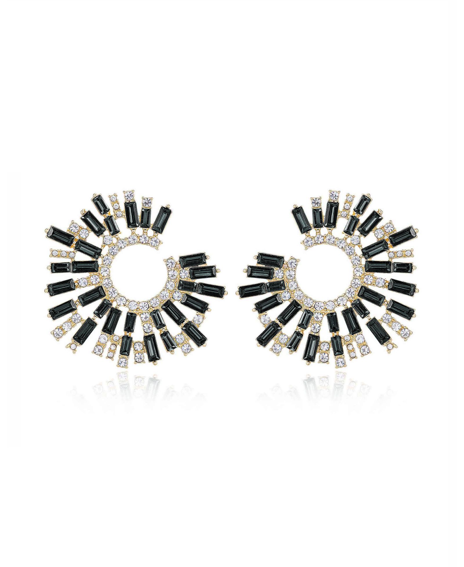 Серьги ETTIKA Opulent Crystal Stardust 18K Gold Plated Open Circle