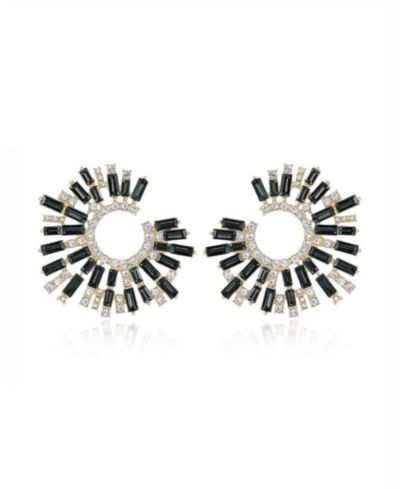 Серьги ETTIKA Opulent Crystal Stardust 18K Gold Plated Open Circle