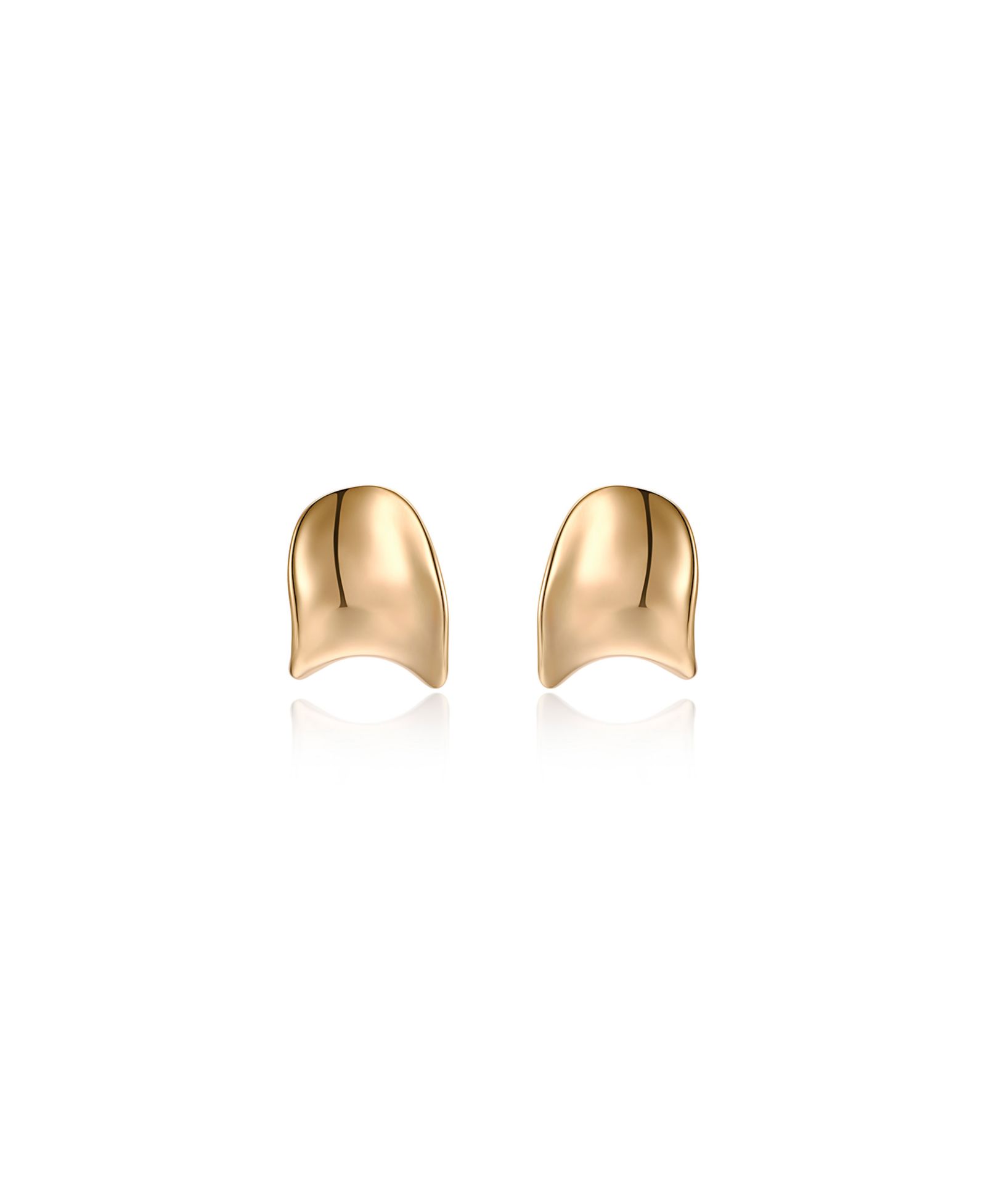 ETTIKA 18K Gold Plated Curved Stud Earrings
