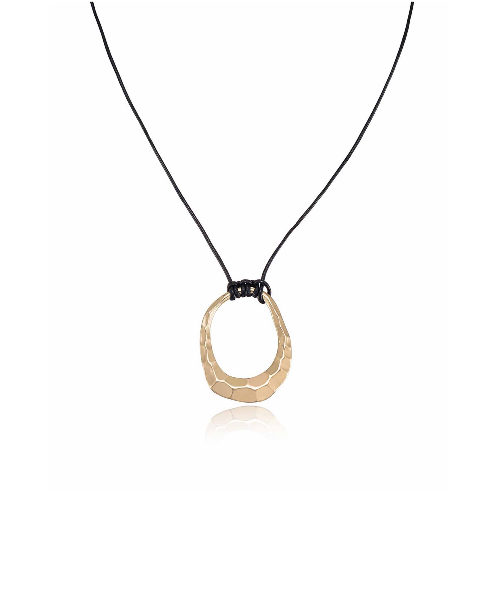 Подвеска ETTIKA Hammered Golden Loop 18K Gold Plated Necklace