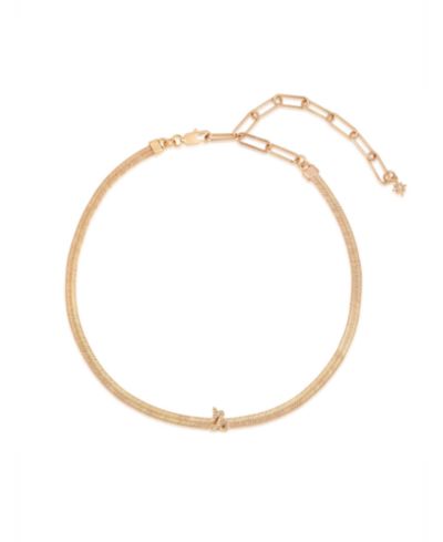 ETTIKA ожерелье Zodiac Herringbone с напылением 18K Gold