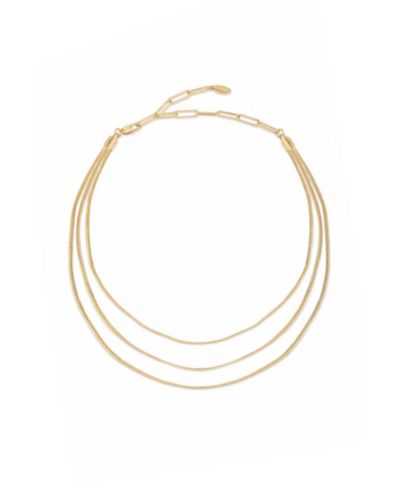 Многослойное колье ETTIKA Triple Flex Snake Chain, позолота 18K Gold