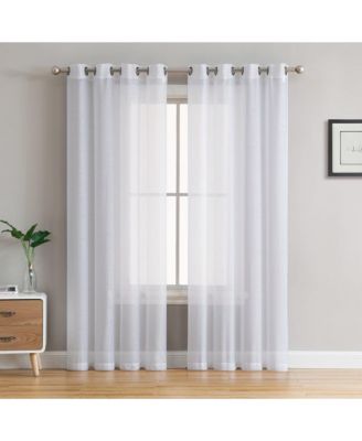 HLC.ME Semi Sheer Voile Grommet Window Curtain Panels, Set of 2