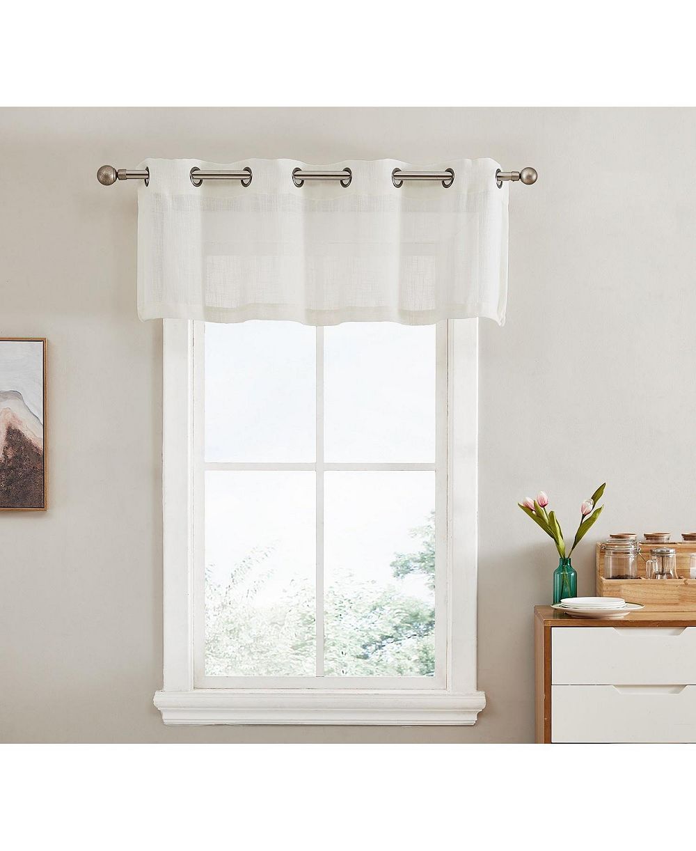 Декоративная занавеска HLC.ME Abbey Faux Linen Textured Semi Sheer Privacy Light Filtering Transparent Thick Half Short Grommet Curtain Valance Topper - Single Valance