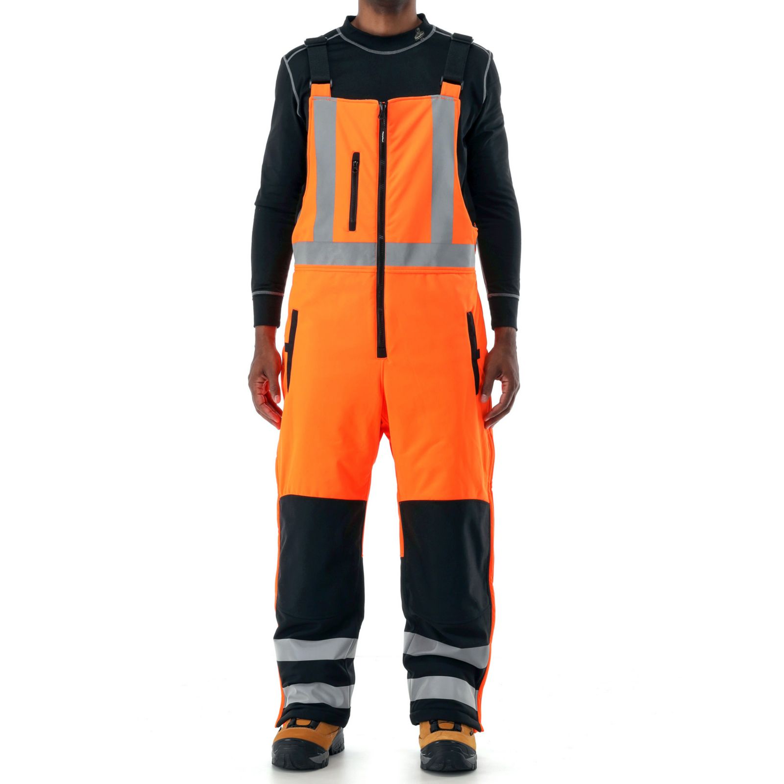 RefrigiWear Men's Hi Vis Insulated Softshell High-Bib Overalls, -20°F (-29°C)