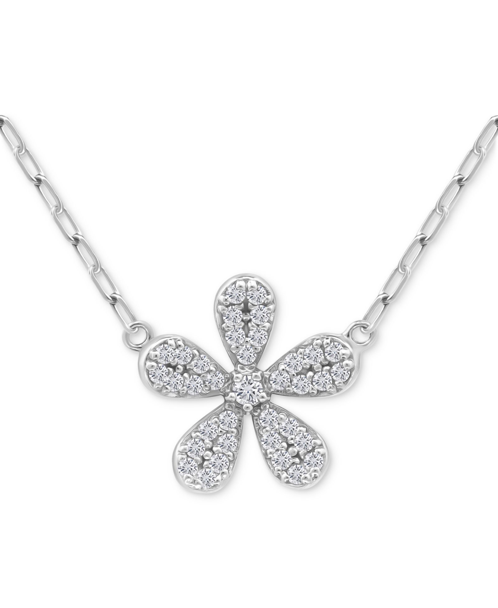 Giani Bernini ожерелье с кулоном Cubic Zirconia Pavé Flower Sterling Silver