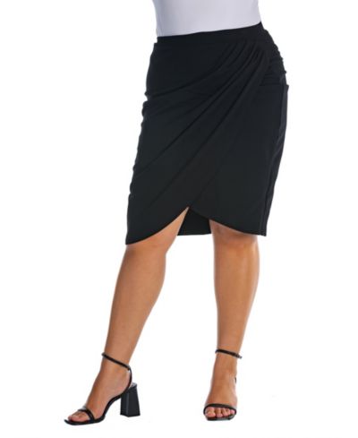 Женская юбка 24seven Comfort Apparel Plus Size с эластичным поясом и длиной до колена