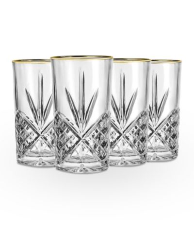 Godinger Dublin Gold Highball Glasses, Set of 4