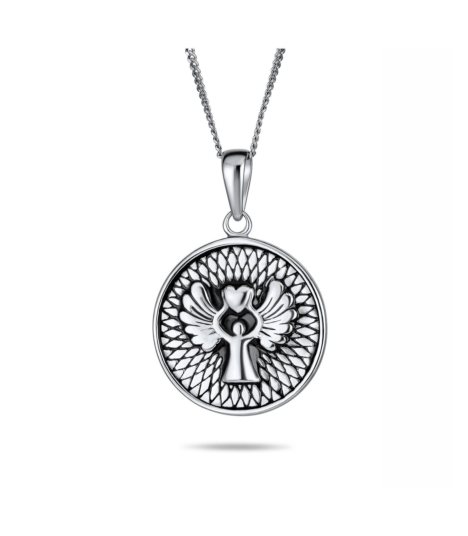 Кулон-подвеска на цепочке с ангелом-хранителем из стерлингового серебра Bling Jewelry