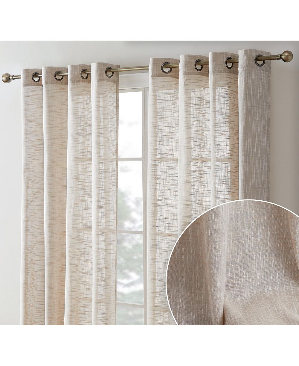 Комплект из 2 штук штор HLC.me Madison Faux Linen Textured Semi Sheer