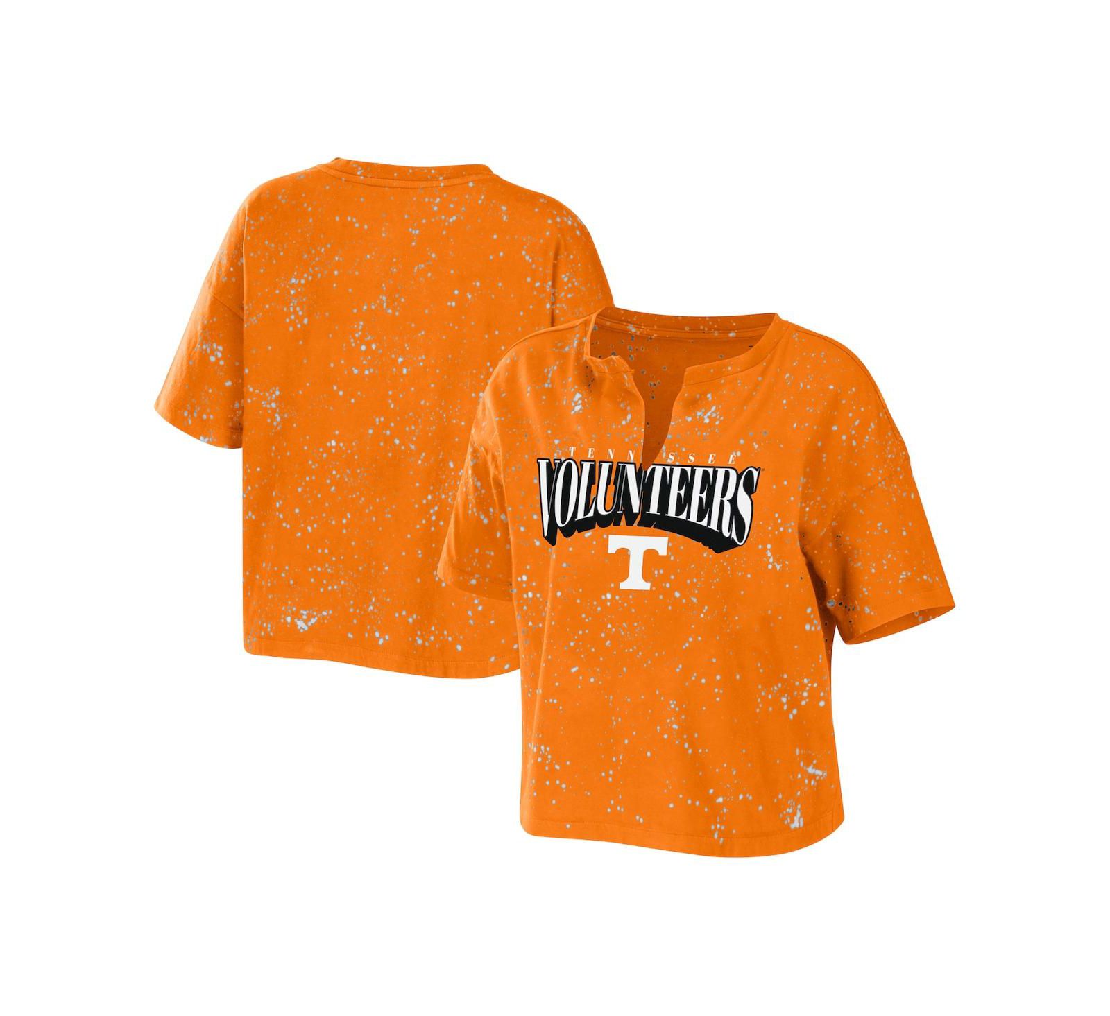 Женская укороченная футболка WEAR by Erin Andrews Tennessee Orange Tennessee Volunteers с эффектом выцветания
