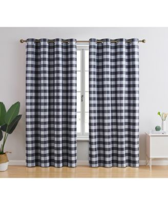 HLC.me Andersen Buffalo Check Plaid Blackout Thermal Insulated Energy Savings Heat/Cold Blocking Grommet Curtain Panels, Set of 2