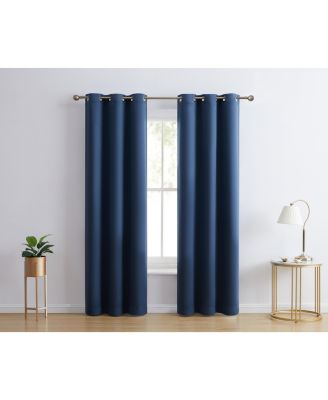 HLC.ME Laurance Full Shaded Blackout Curtains  - Thermal Insulation Light Blocking Home Theater Grommet Window Drapery Basement Curtains, Set of 2