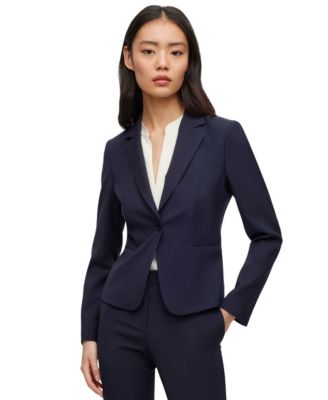 Женская куртка Hugo Boss из чистой шерсти, классического кроя, на пуговицах