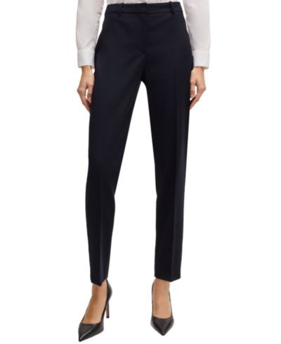 BOSS by Hugo Boss Женские шерстяные укороченные брюки regular-fit