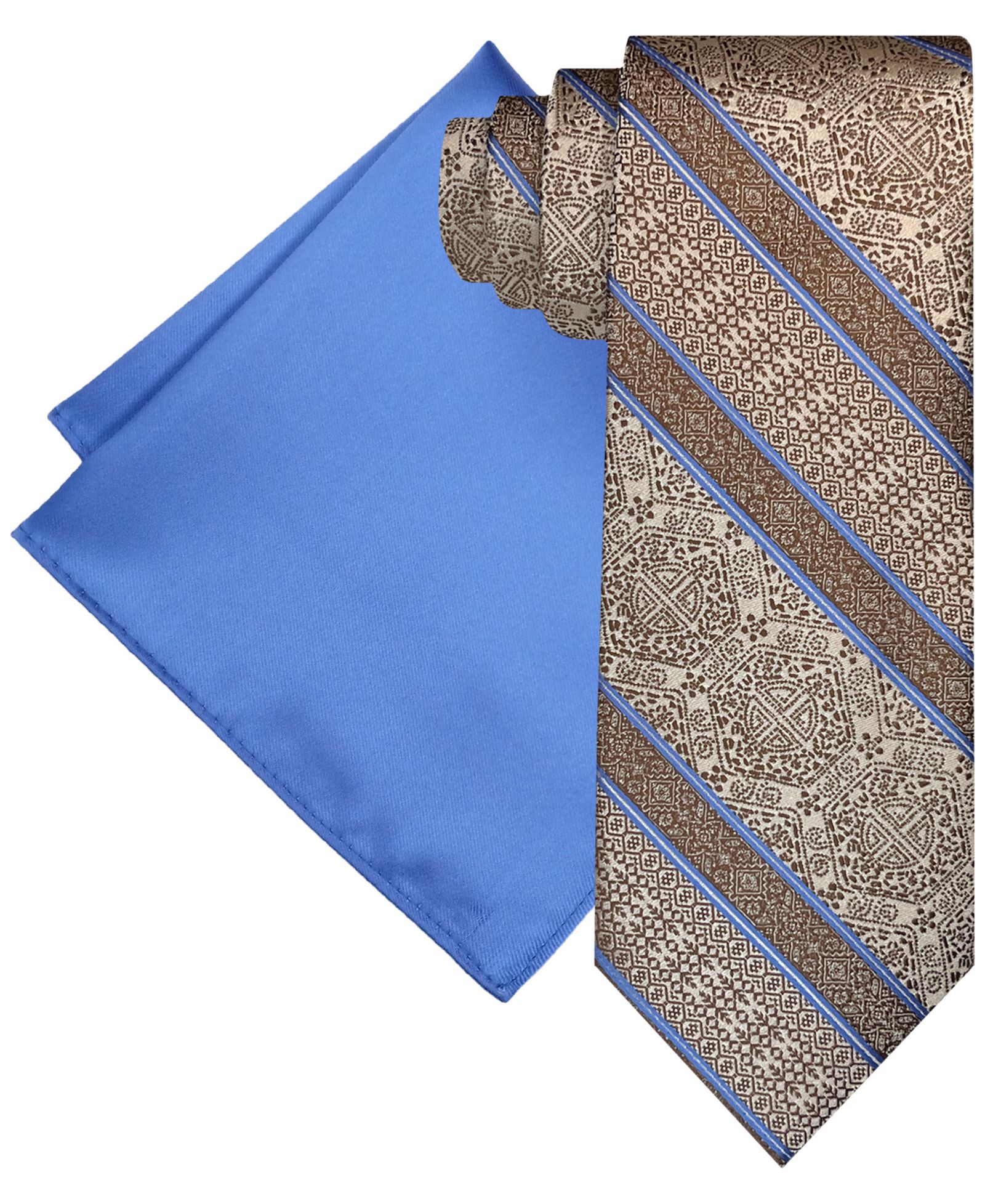 Мужской набор Steve Harvey Tapestry Stripe Tie & Pocket Square Set