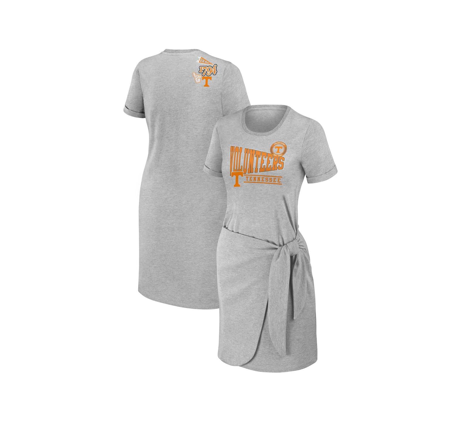 Women's WEAR by Erin Andrews Heather Gray Tennessee Volunteers Knotted T-shirt Dress
