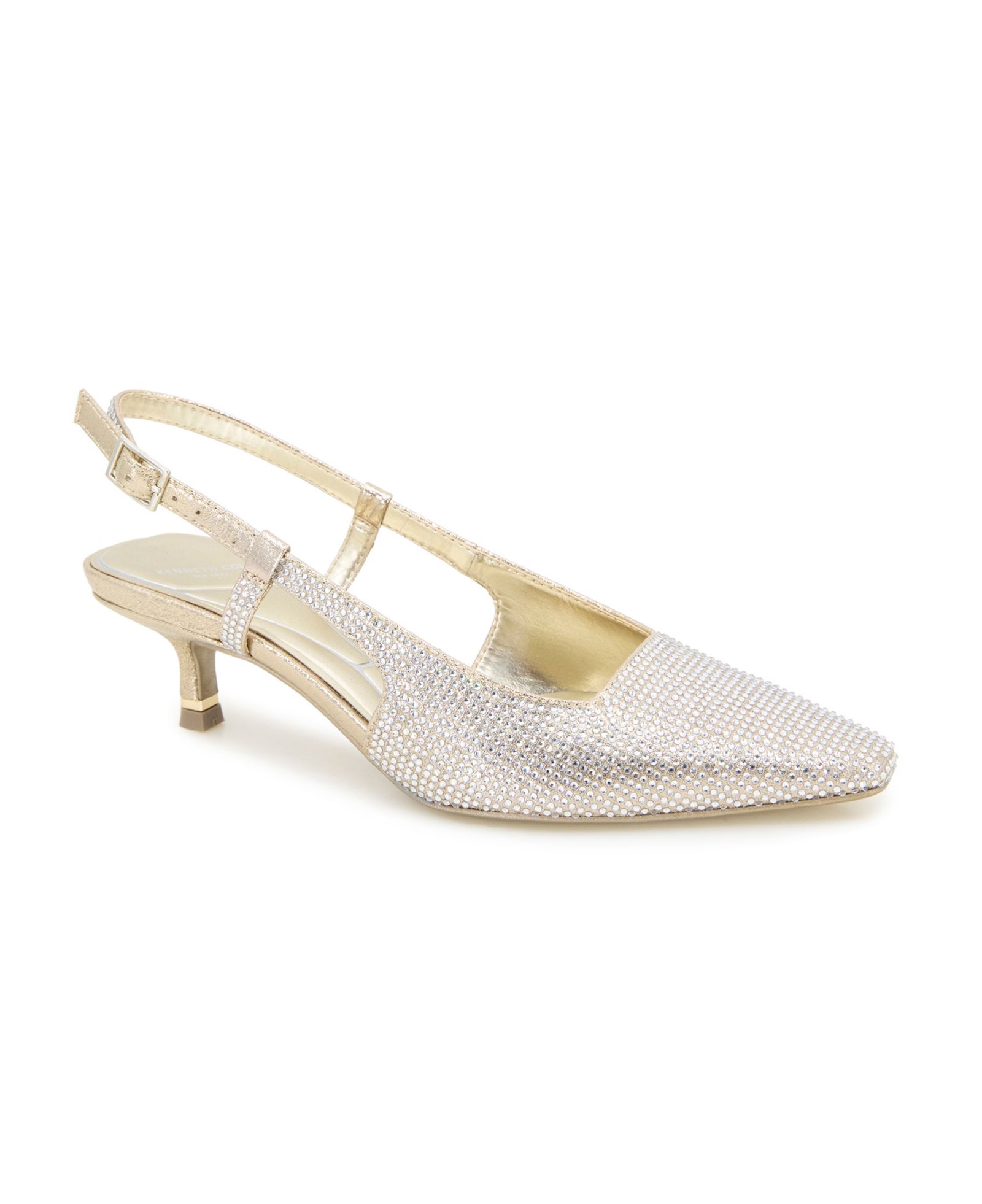 Kenneth Cole New York Women's Martha Crystals Kitten Heel Sling Back Pumps