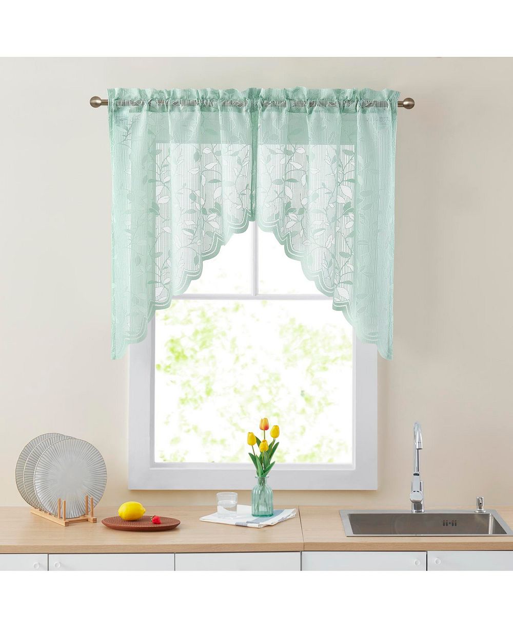 Шторы HLC.ME Joyce Semi Sheer Kitchen Swag Curtain Panels 30 W x 36 L