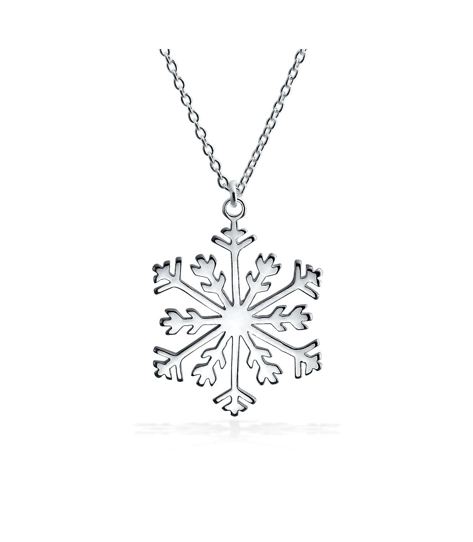 Кулон-подвеска Bling Jewelry в виде снежинки, серебро 925 пробы
