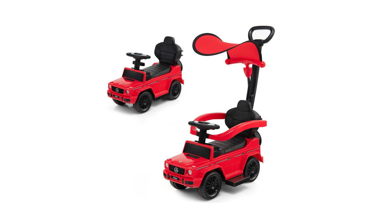 Slickblue 3-In-1 Ride on Push Car Mercedes Benz Stroller Sliding Car with Canopy