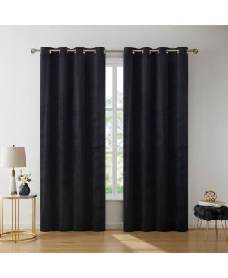 Шторы HLC.me Sawyer Premium Luxurious Lush Velvet Soft Light Filtering Grommet Window Curtains - Set of 2 Panels