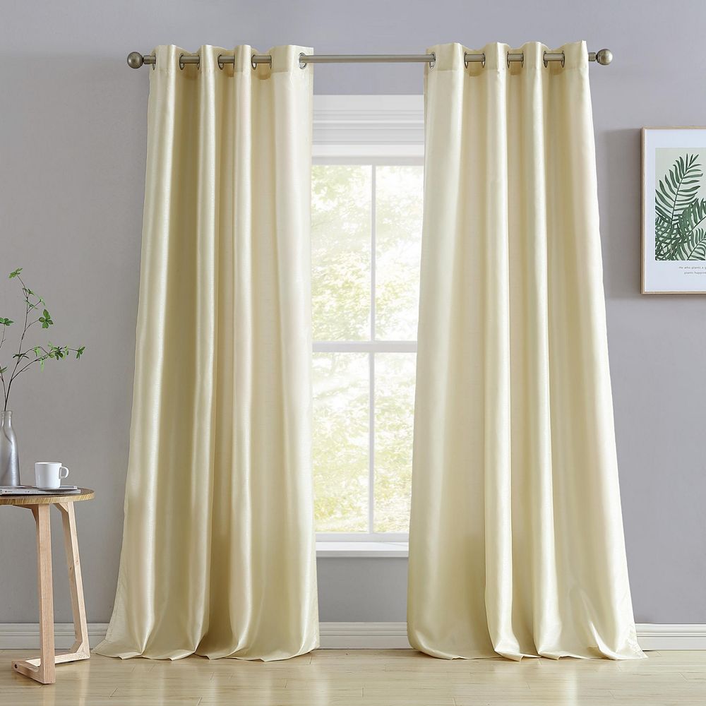 HLC.me набор из 2 полупрозрачных штор из микрофибры Jefferson Faux Silk с люверсами