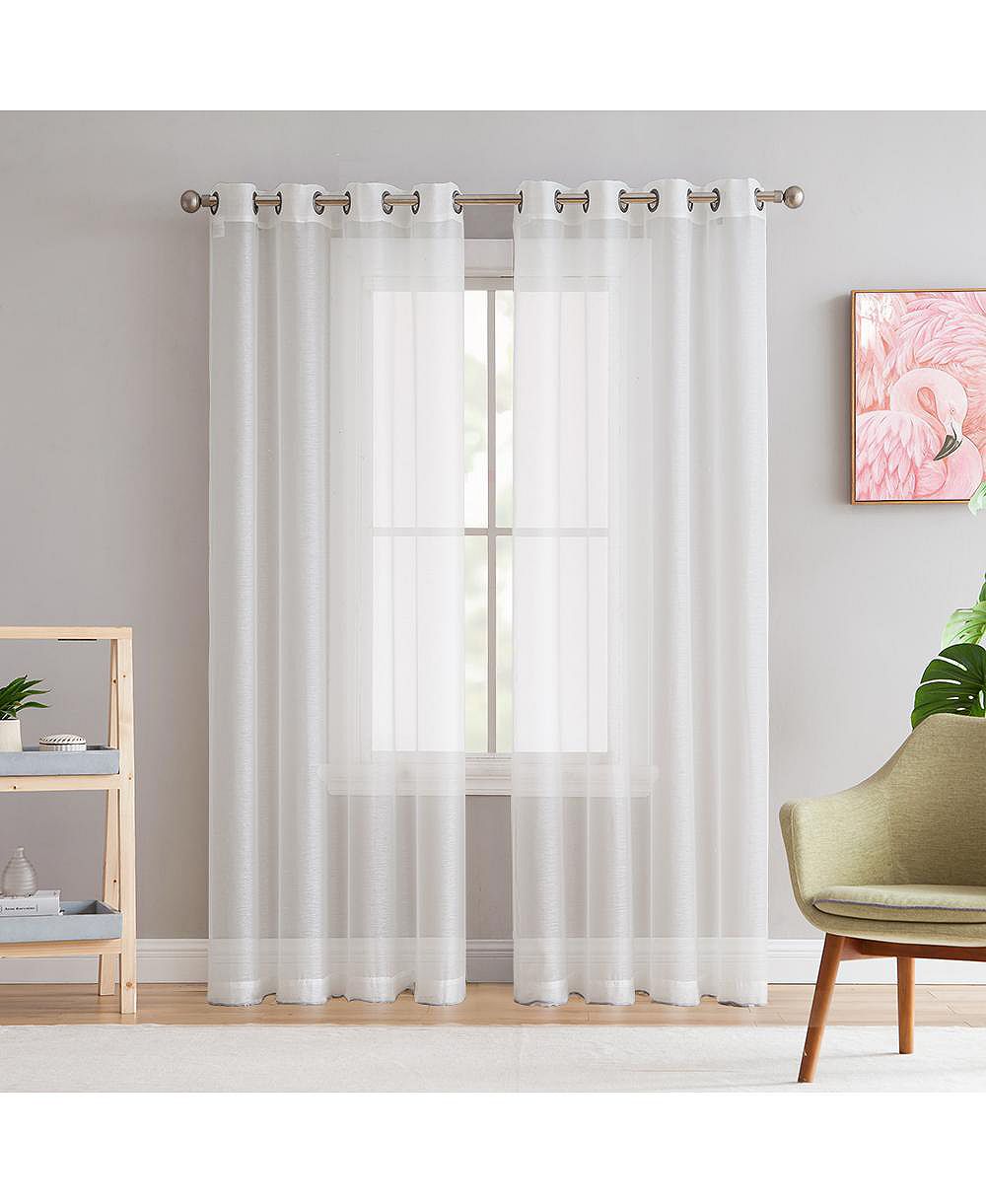 Шторы HLC.ME 2 Piece Semi Sheer Voile Window Curtain Drapes Grommet Panels for Bedroom, Living Room & Kids Room