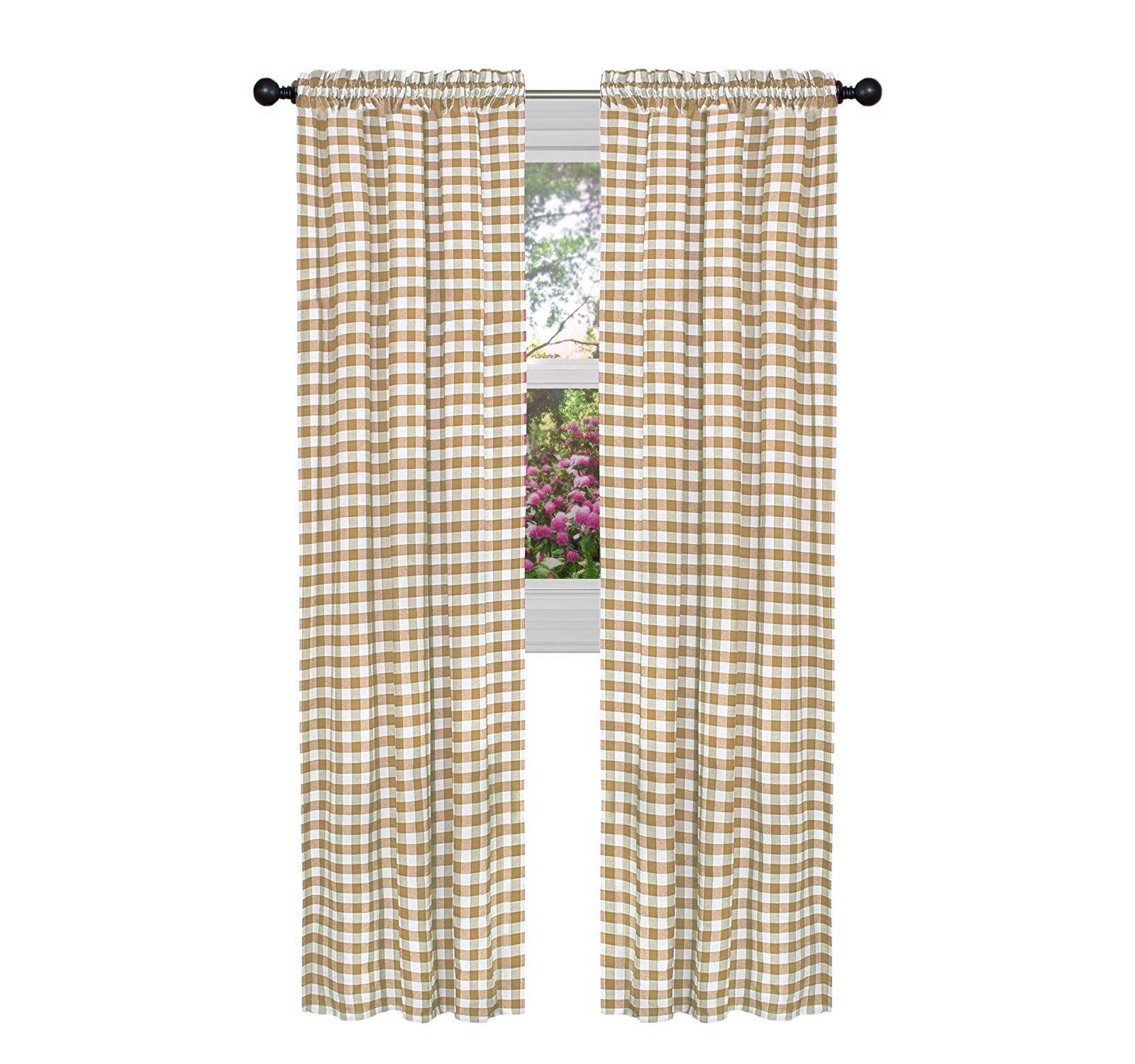 Штора GoodGram Buffalo Check Gingham, одна панель 42 in. W x 63 in. L