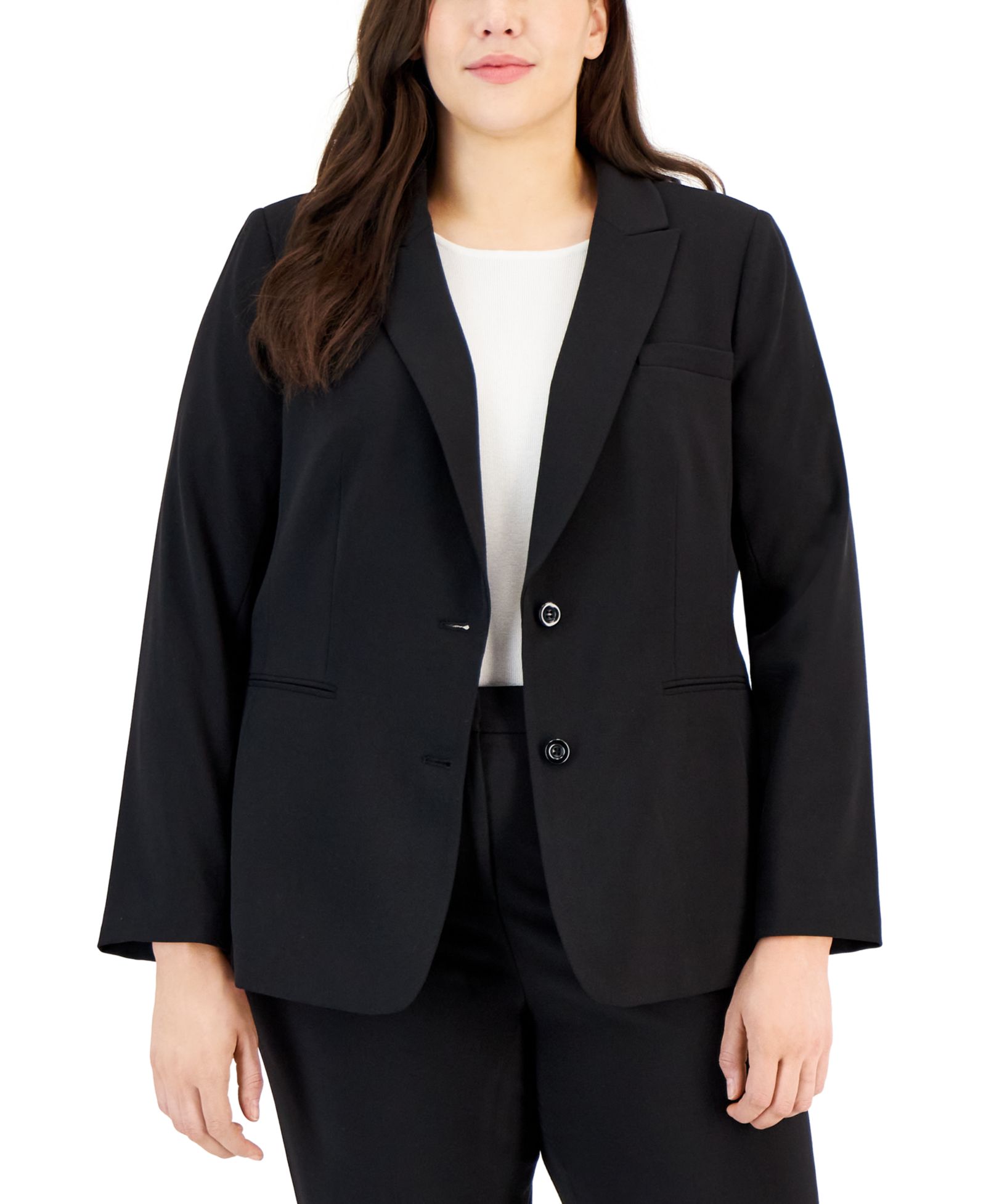 Женский блейзер Tahari ASL Plus Size Peak-Lapel Button-Front