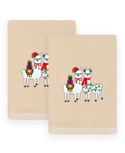 Набор полотенец для рук Linum Home Christmas Llamas, 100% турецкий хлопок, 2 шт.