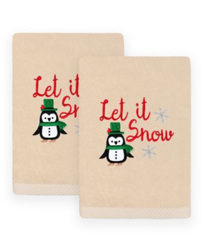 Набор из 2 полотенец для рук Linum Home Christmas Let It Snow, 100% Turkish Cotton