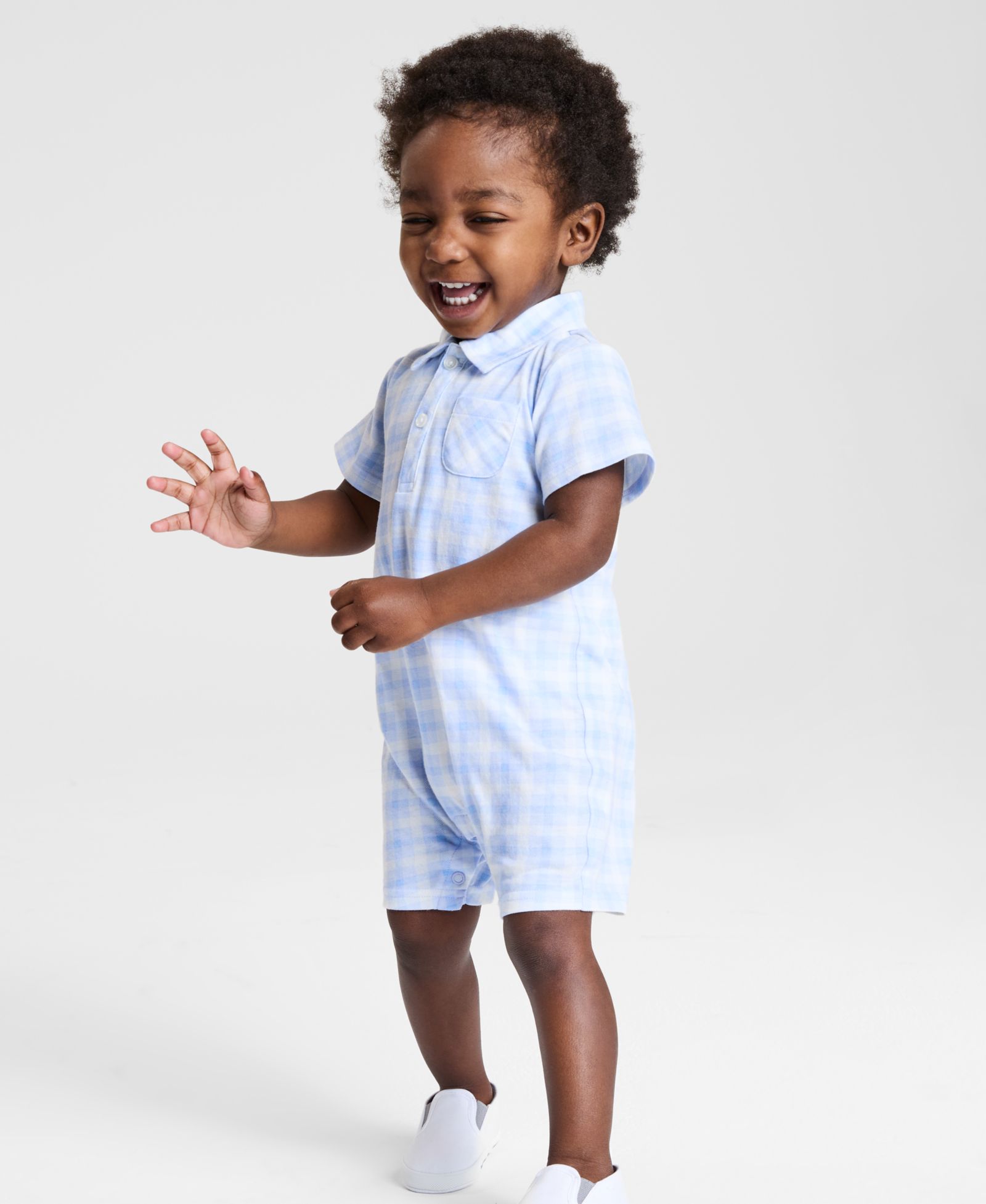First Impressions Baby Boys Friendship Plaid Romper, Exclusively at Macy's