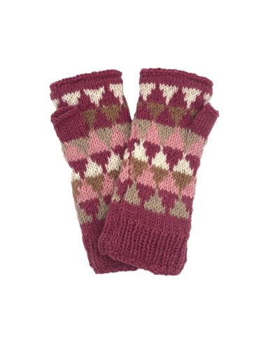 Полуперчатки Feelgoodz Women's Artisan Hand-Knit Jaya Harlequin Wool Half Mitten