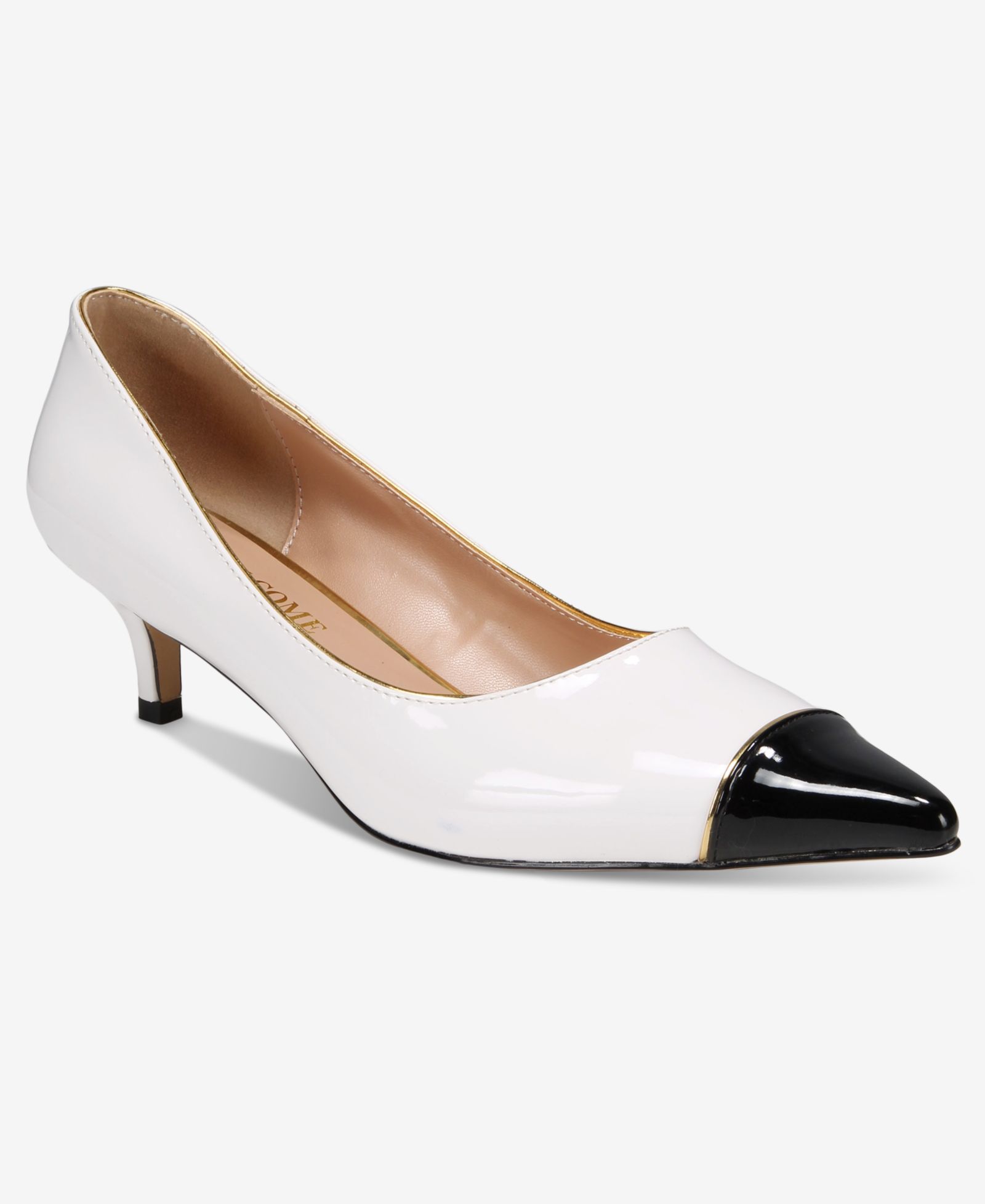 THINGS II COME Women's Jacey Luxurious Pointed-Toe Kitten Heel Pumps