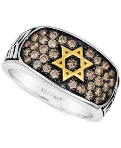 Le Vian® Men's Chocolate Diamond Star of David Cluster Ring (1 ct. t.w.) in 14k Two-Tone Gold