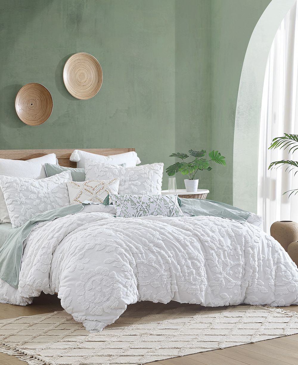 Комплект из 3 предметов Peri Home Chenille Laurel Duvet Cover, King