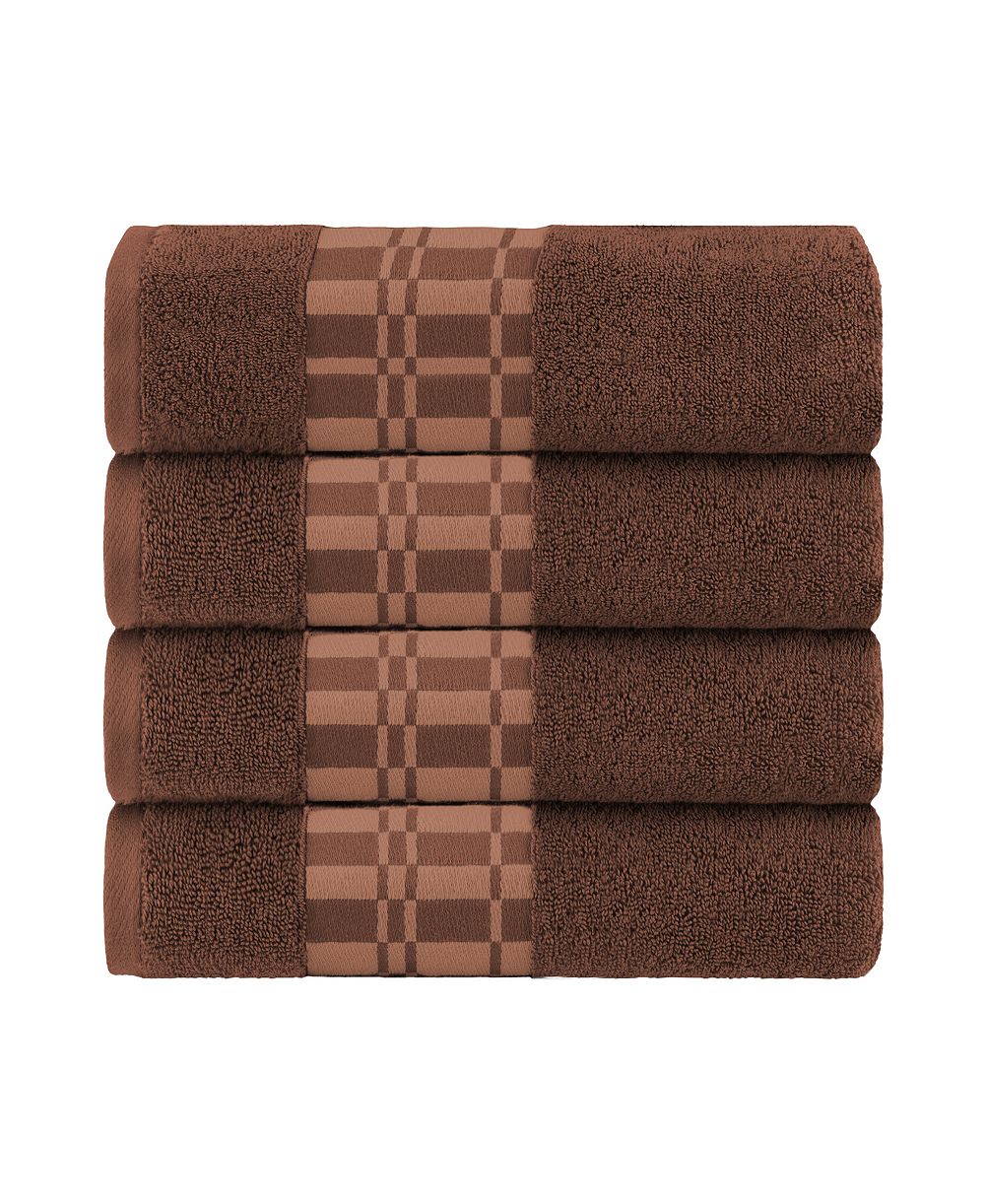 Superior Larissa Geometric Embroidered Jacquard Border Cotton 4-Pc. Bath Towel Set