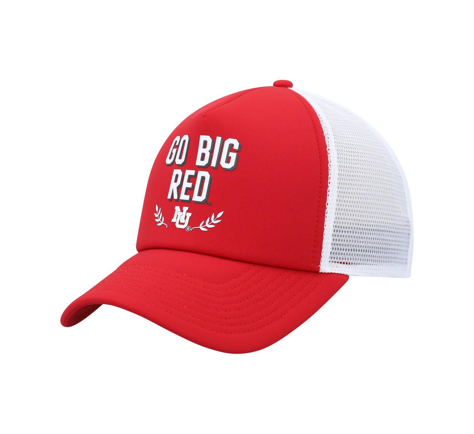 Men's adidas Scarlet Nebraska Huskers Phrase Foam Front Trucker Adjustable Hat