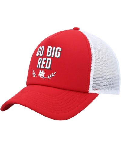 Men's adidas Scarlet Nebraska Huskers Phrase Foam Front Trucker Adjustable Hat