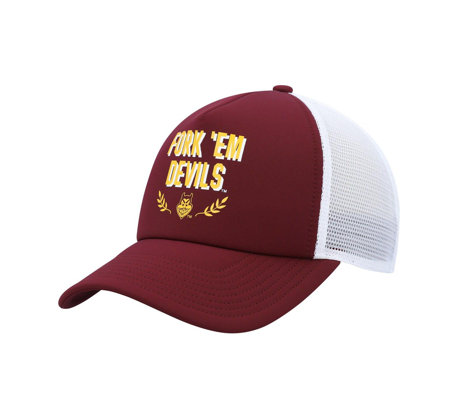 Men's adidas Maroon Arizona State Sun Devils Phrase Foam Front Trucker Adjustable Hat