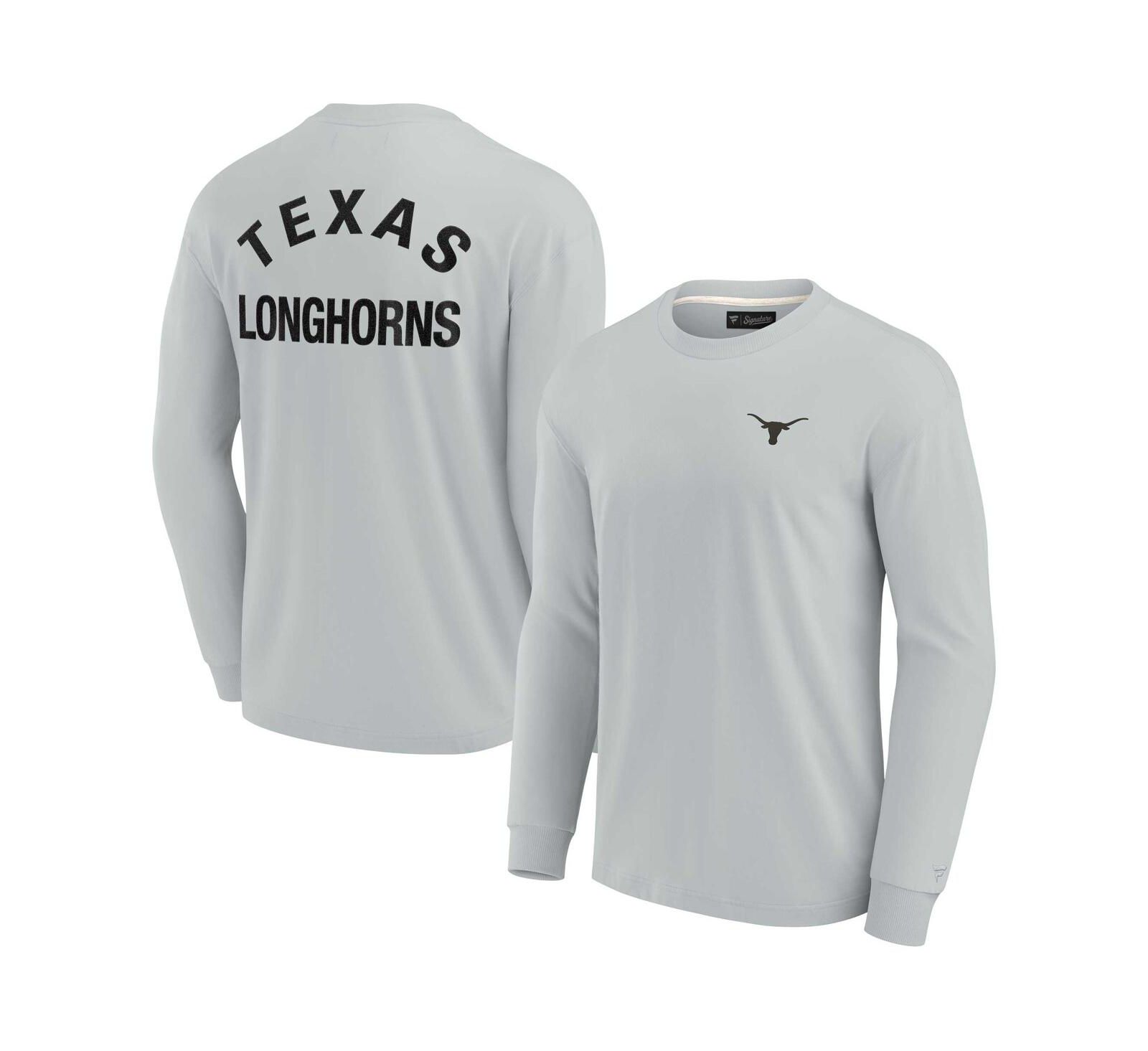 Men's and Women's Fanatics Signature Gray Texas Longhorns Super Soft Long Sleeve T-shirt