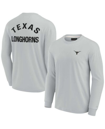 Men's and Women's Fanatics Signature Gray Texas Longhorns Super Soft Long Sleeve T-shirt