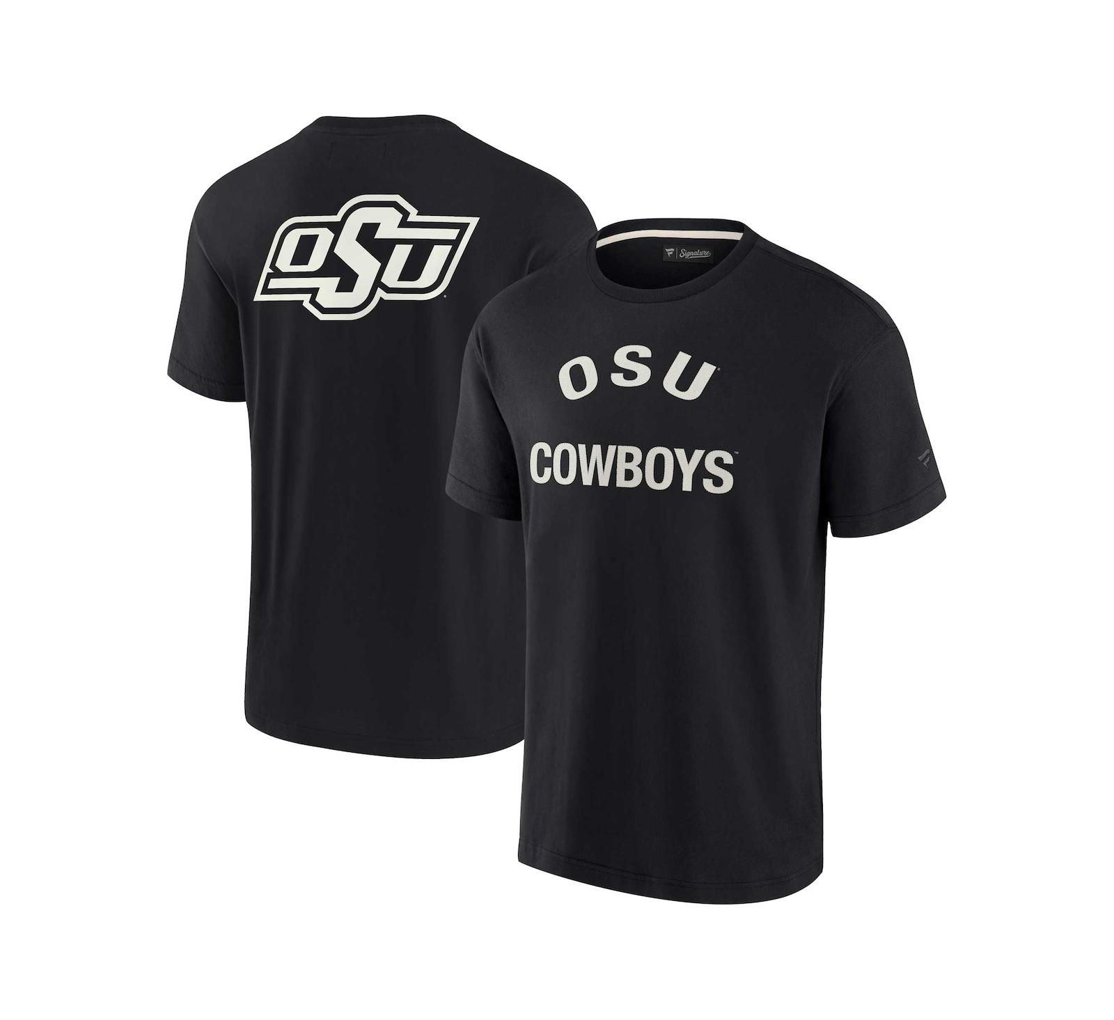 Мужская и Женская супермягкая футболка Fanatics Signature Oklahoma State Cowboys с коротким рукавом, черная