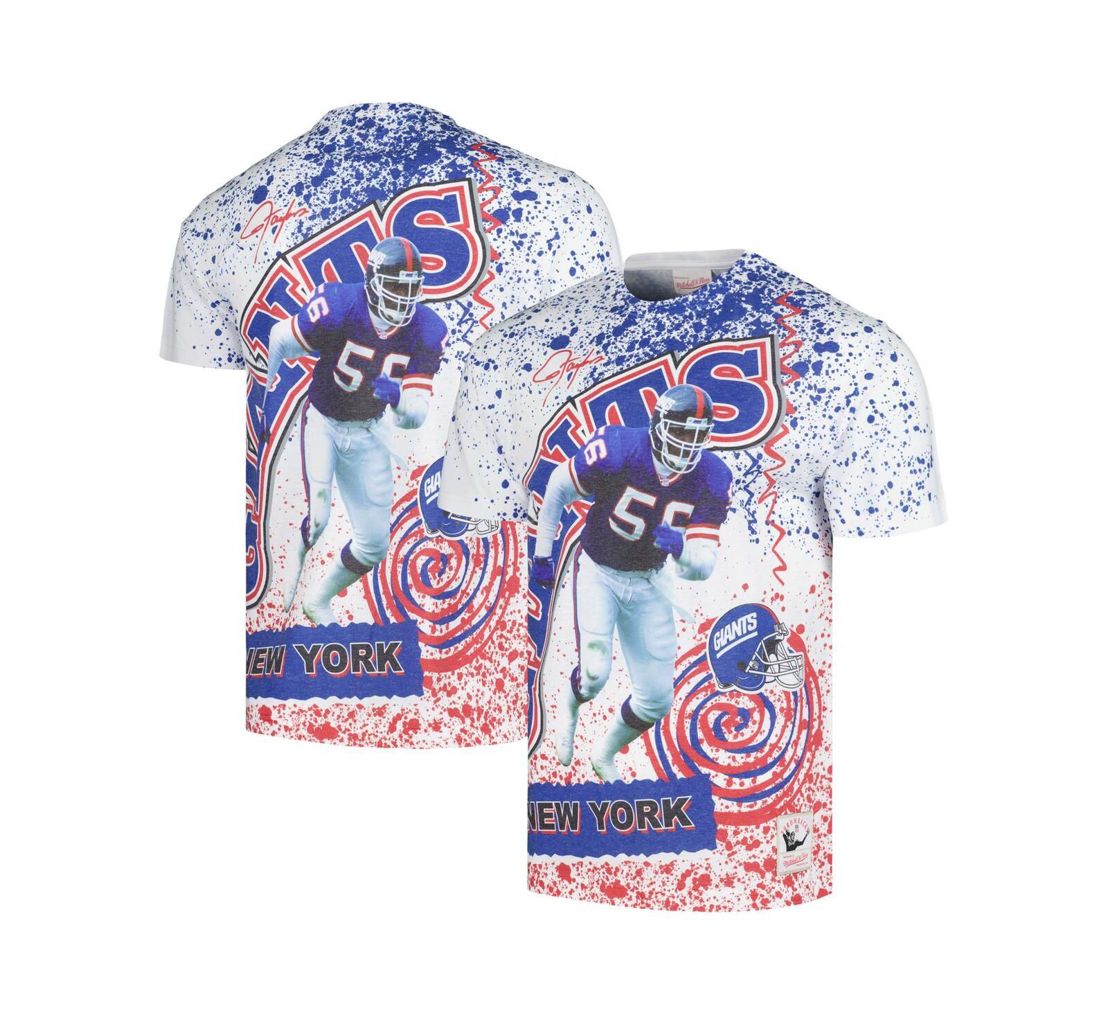 Мужская футболка Mitchell & Ness White New York Giants с именем и номером легендарного игрока