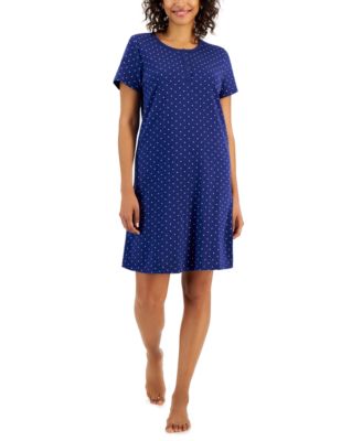 Женская хлопковая рубашка для сна Charter Club Women's Cotton Printed Henley