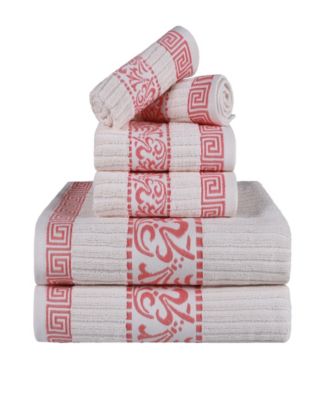 Набор банных полотенец Superior Athens Cotton с греческим орнаментом, 6 шт