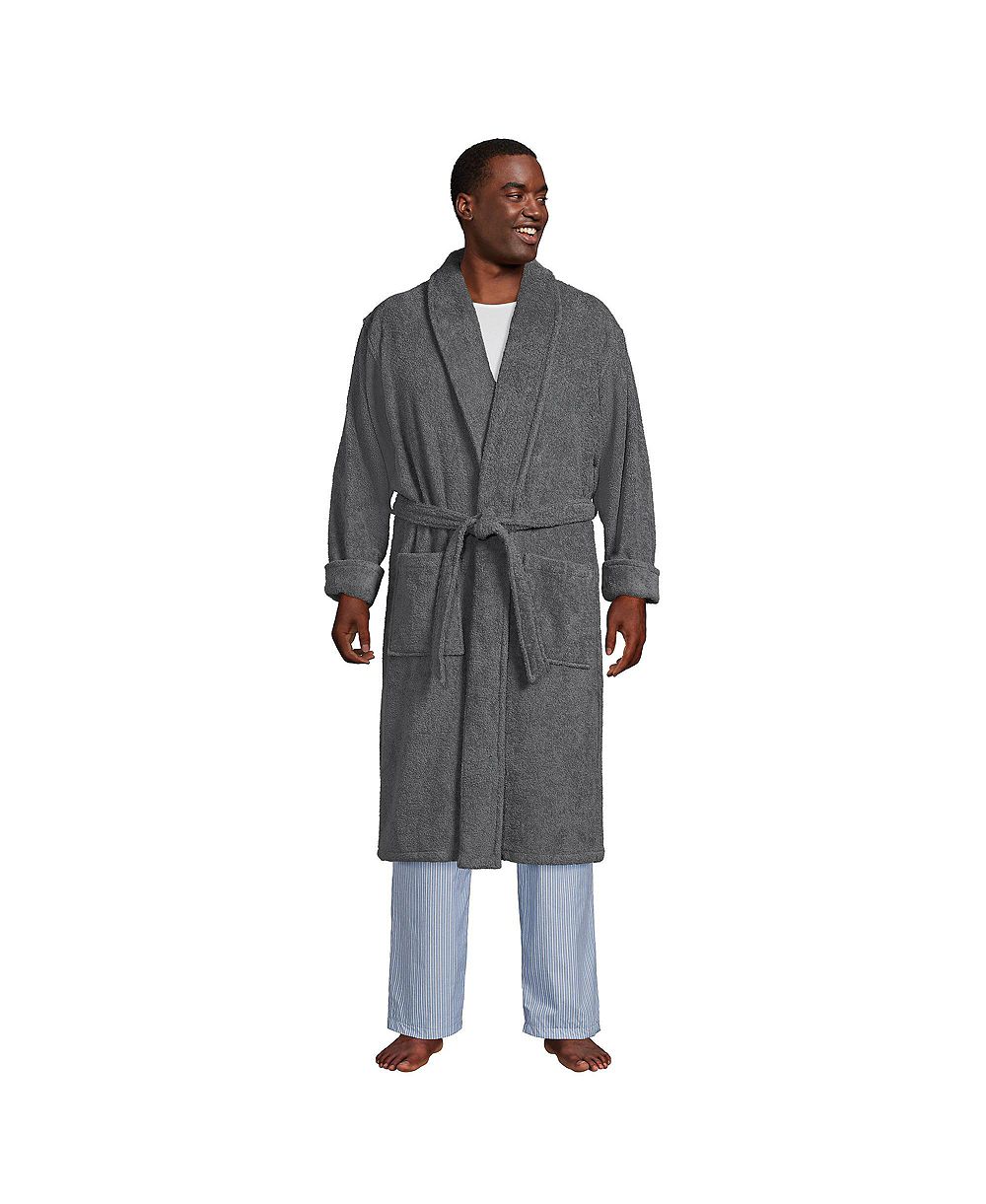 Lands' End Men's Calf Length Turkish Terry Robe