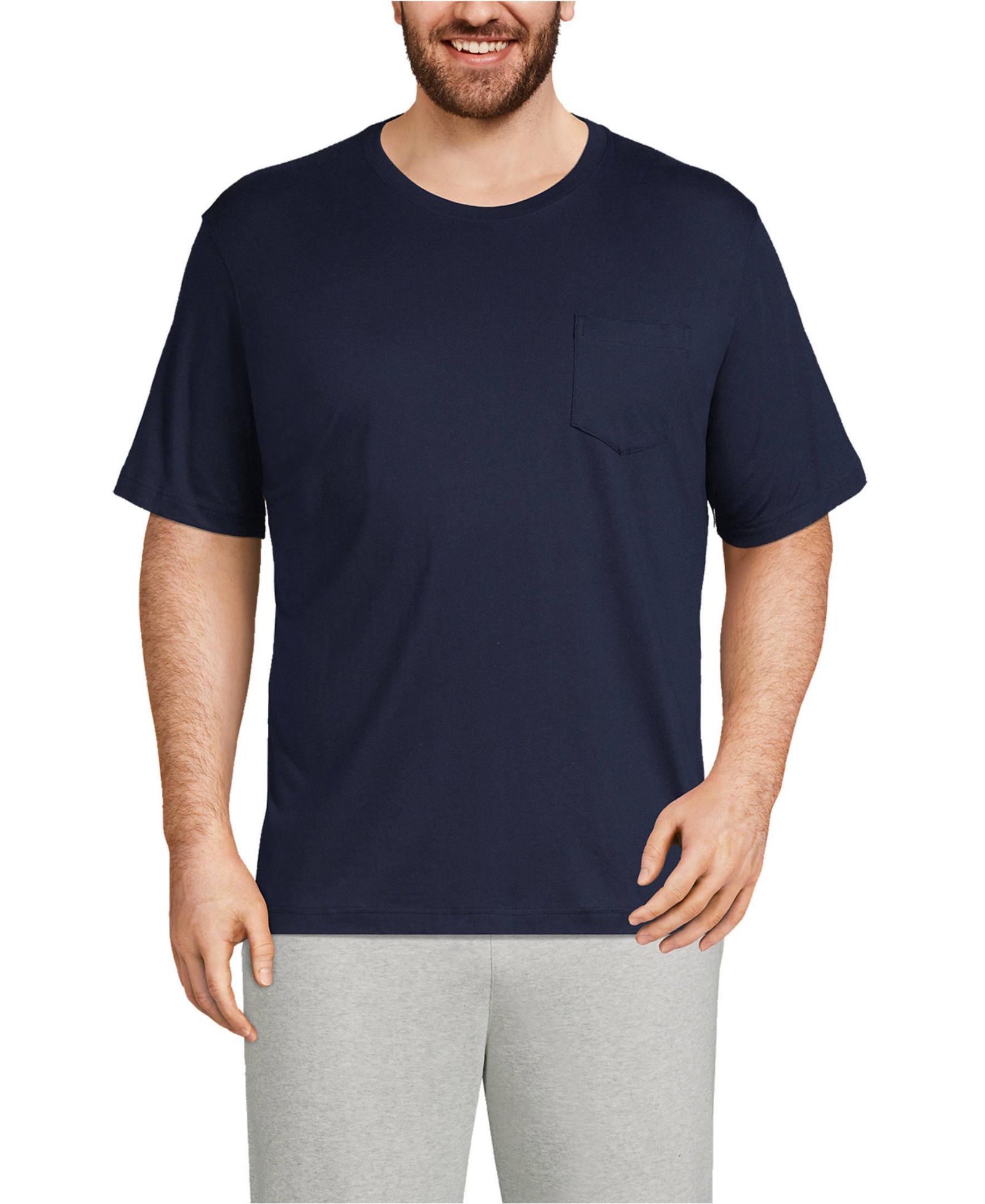 Lands' End Мужская Super-T Short Sleeve T-Shirt с карманом
